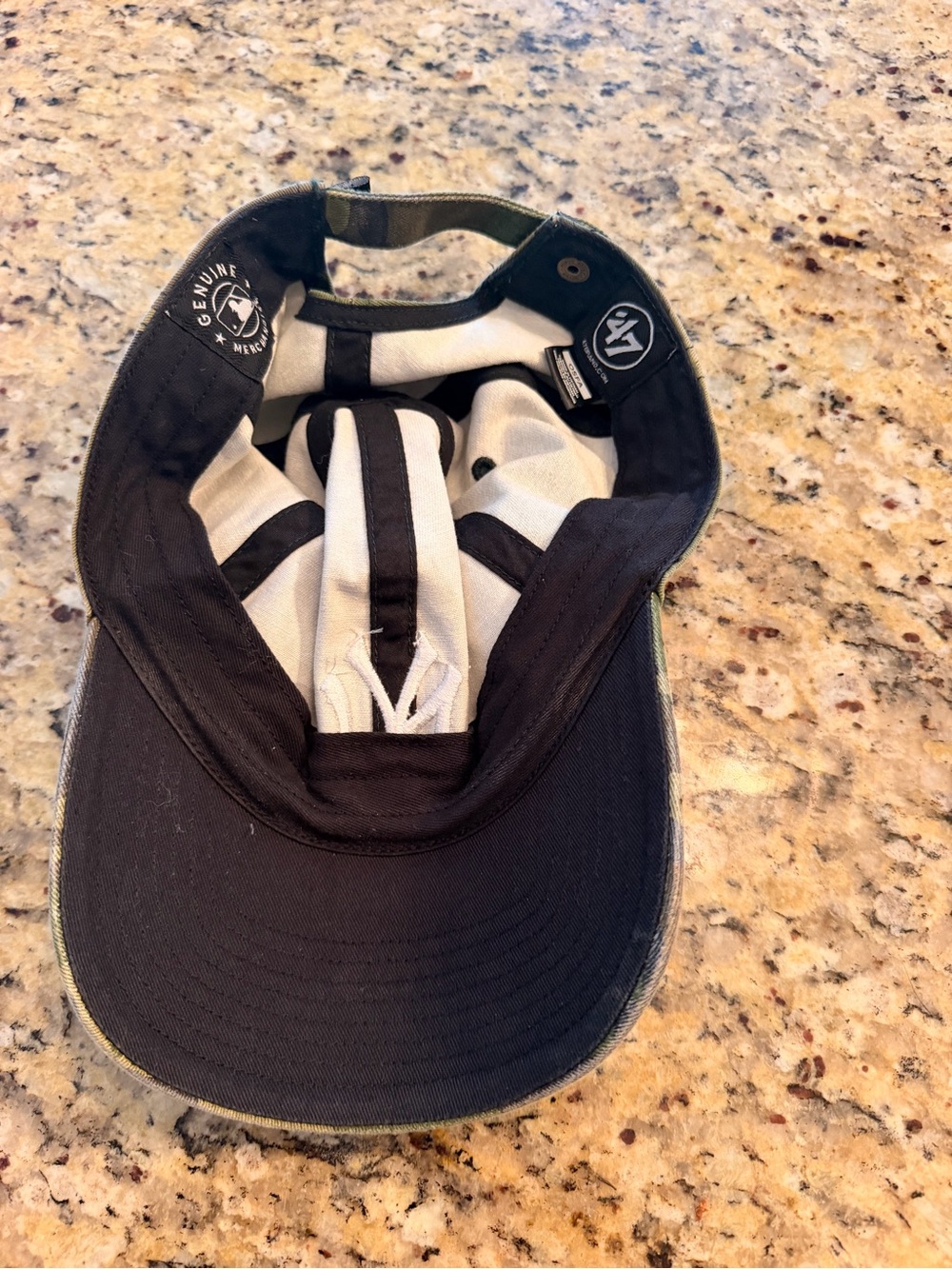 Camo Baseball Cap with White NY Logo - Picture 4 of 4
